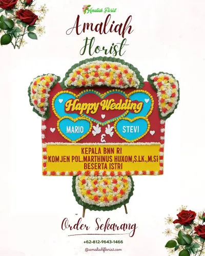 Karangan Papan Bunga Pernikahan di Ngadimulyo